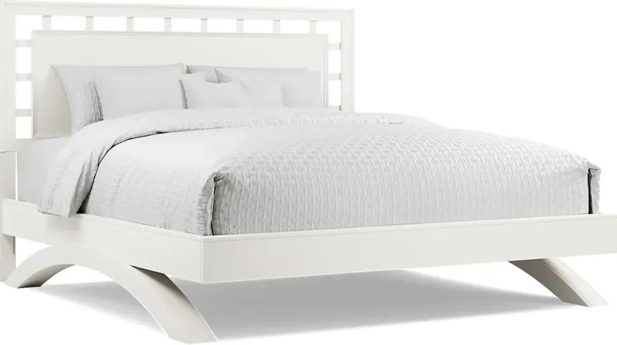 Belcourt White 3 Pc King Lattice Arch Bed