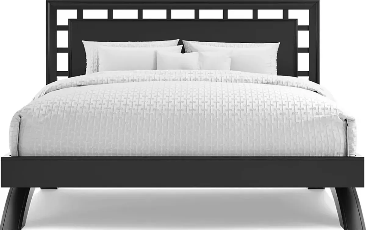 Belcourt Black 3 Pc King Lattice Arch Bed