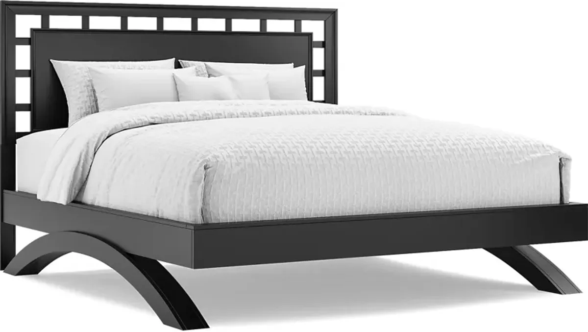 Belcourt Black 3 Pc King Lattice Arch Bed