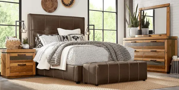 Westover Hills Brown 8 Pc Bedroom with Giselle Chocolate Queen Upholstered Bed