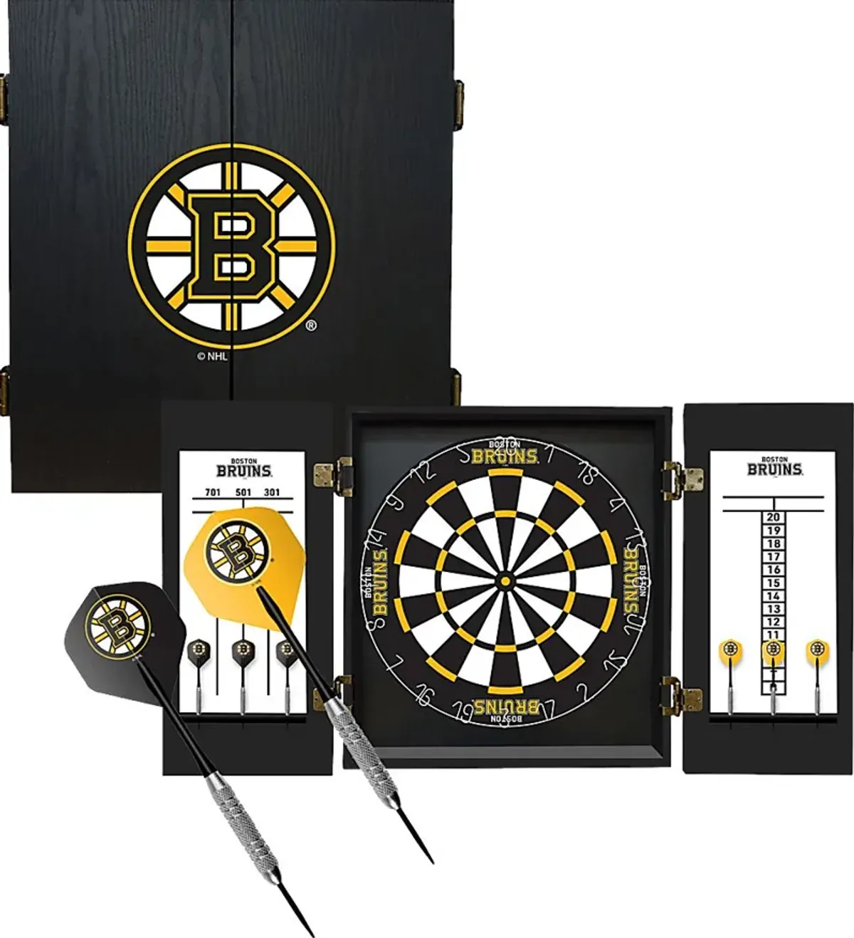 Fan's Choice Boston Bruins Black Dartboard Set