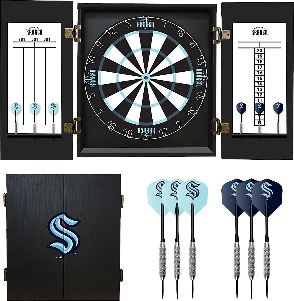 Fan's Choice Seattle Kraken Black Dartboard Set