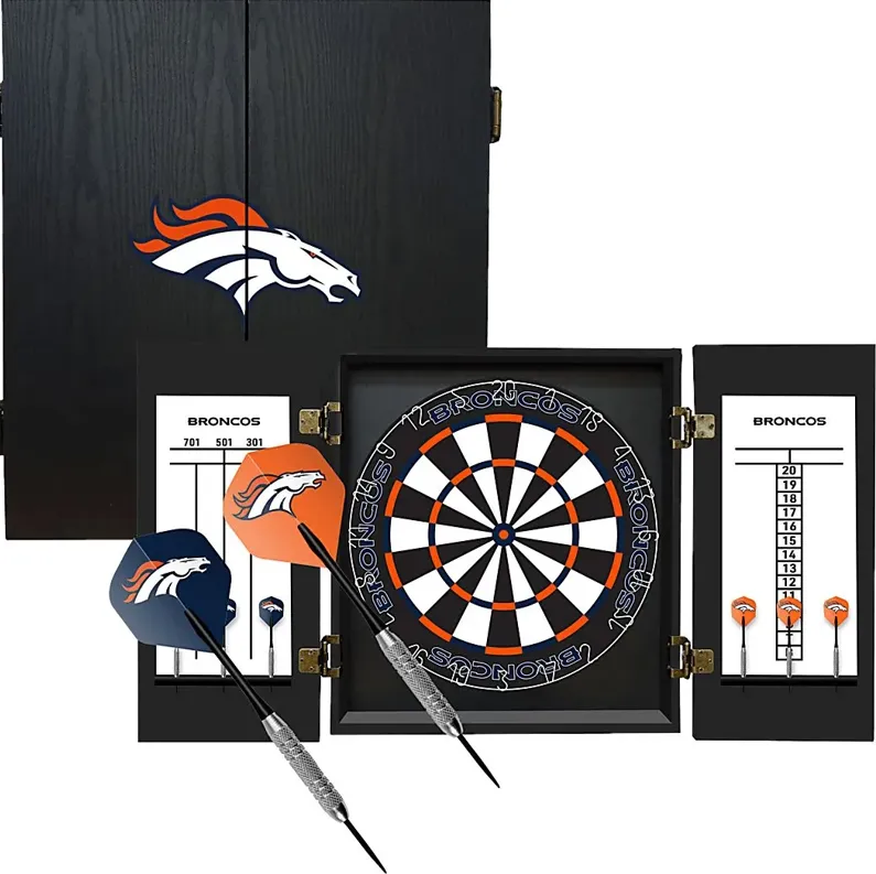 Fan's Choice Denver Broncos Black Dartboard Set