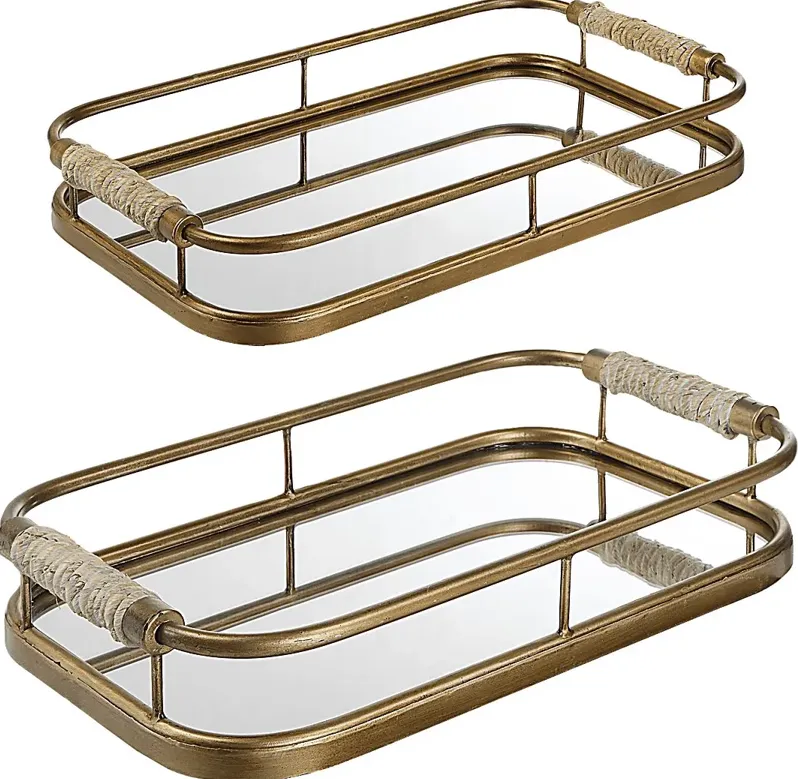 Ladrido Gold Tray, Set of 2