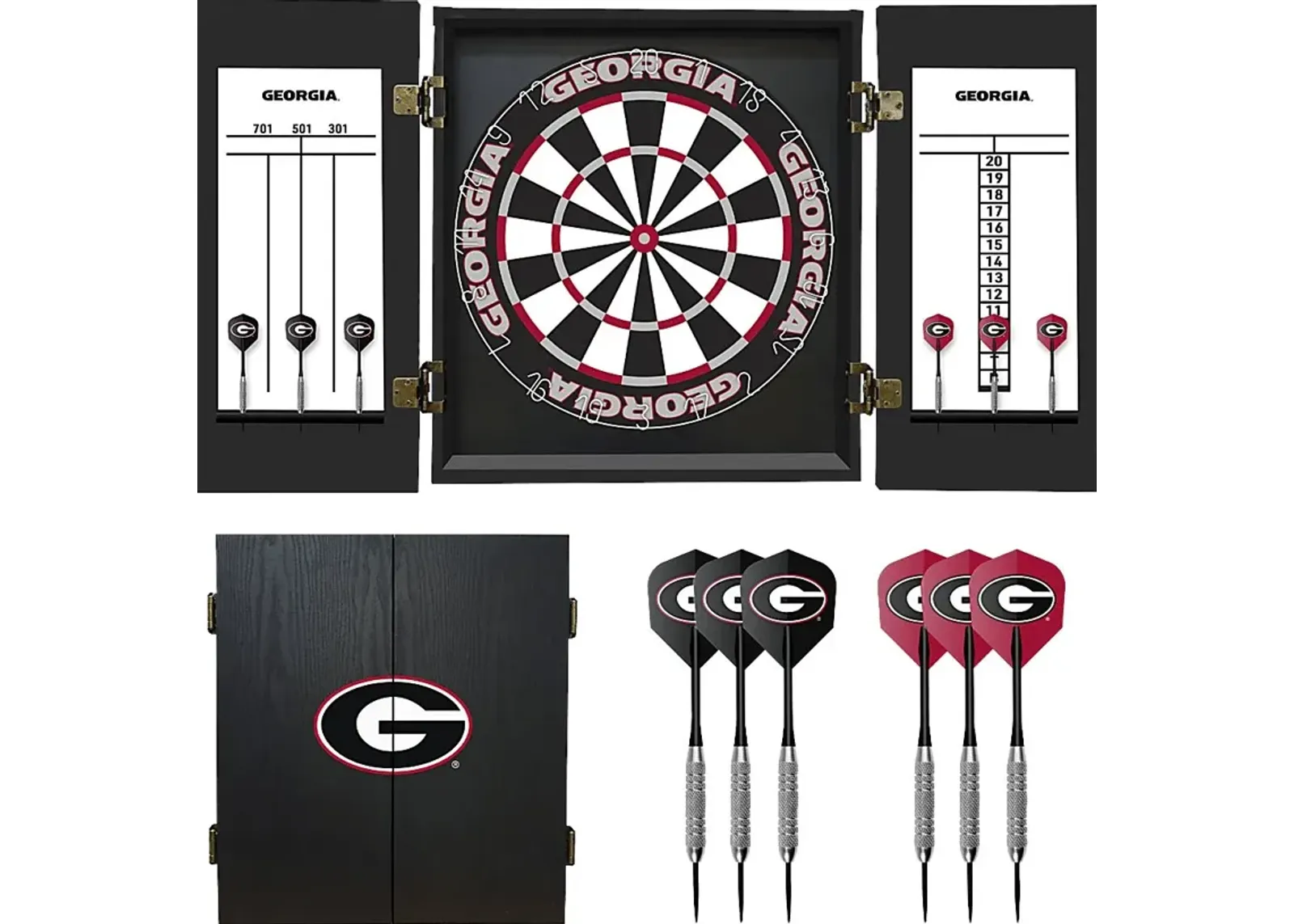 Fan's Choice University of Georgia Black Dartboard Set