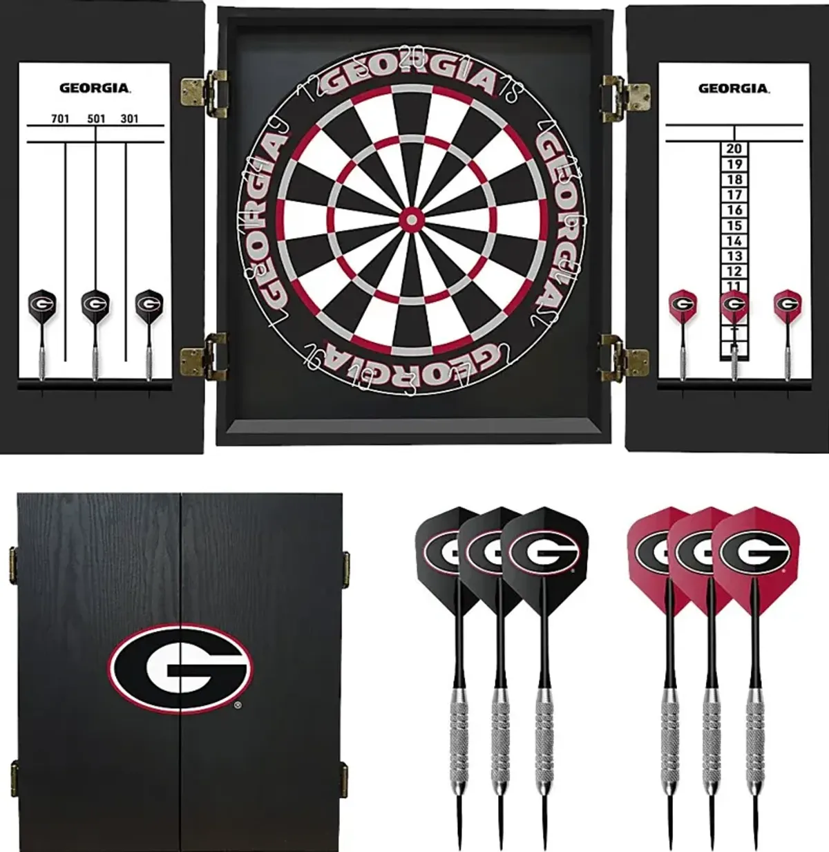 Fan's Choice University of Georgia Black Dartboard Set