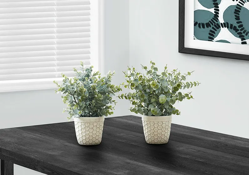 Waterberg Green Artificial Eucalyptus Plant, Set of 2