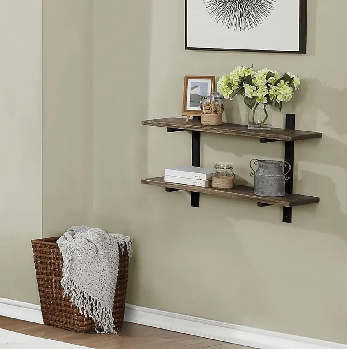 Kenarra III Brown Wall Shelf