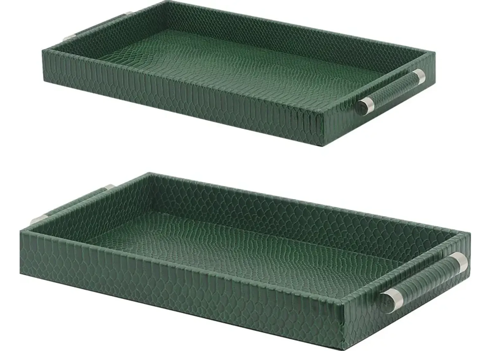 Greenwell Green Tray, Set of 2