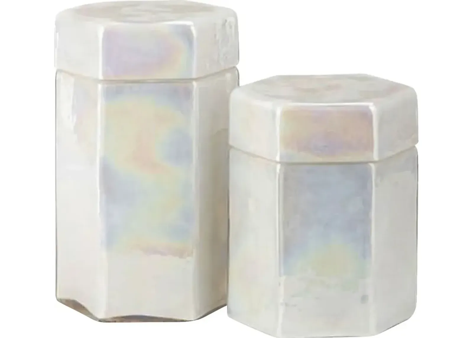 Canics White Canister, Set of 2