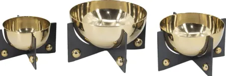 Sufney Shore Gold/Black Decorative Bowl, Set of 3