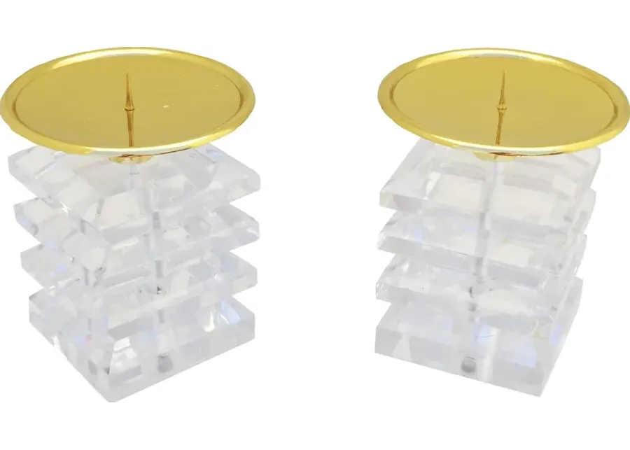 Chesterver Clear Candle Holder, Set of 2