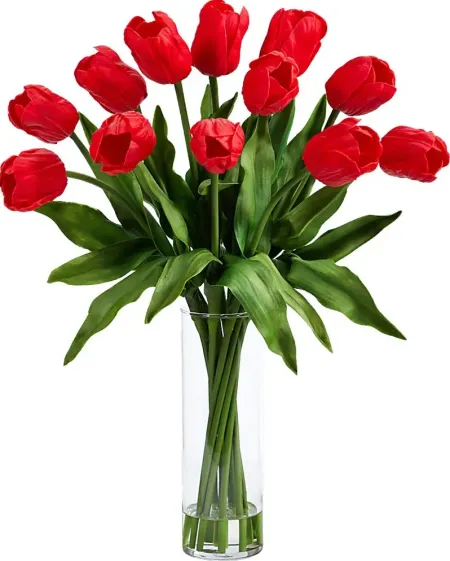 Glennan Red Floral Arrangement with Vase