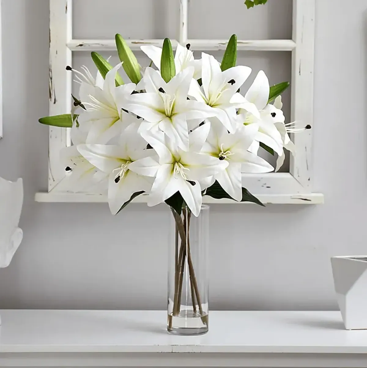Harcross White Floral Arrangement with Vase