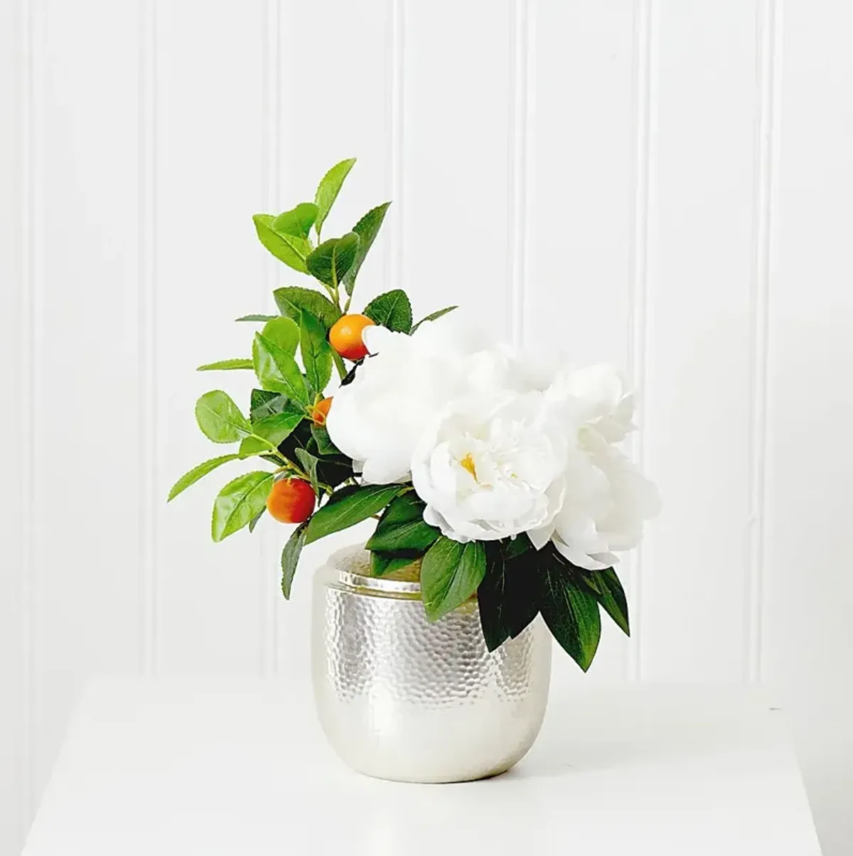 Kaynyne White Floral Arrangement with Vase