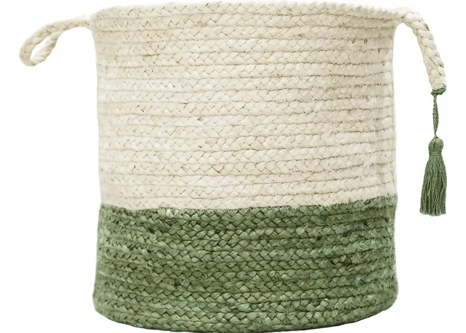 Ruven White/Green 17 in. Basket