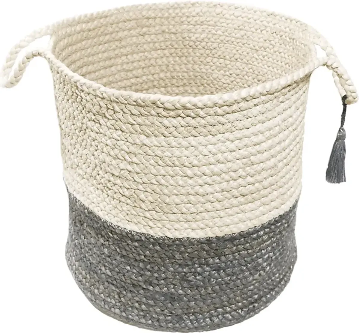 Ruven White/Gray 19 in. Basket