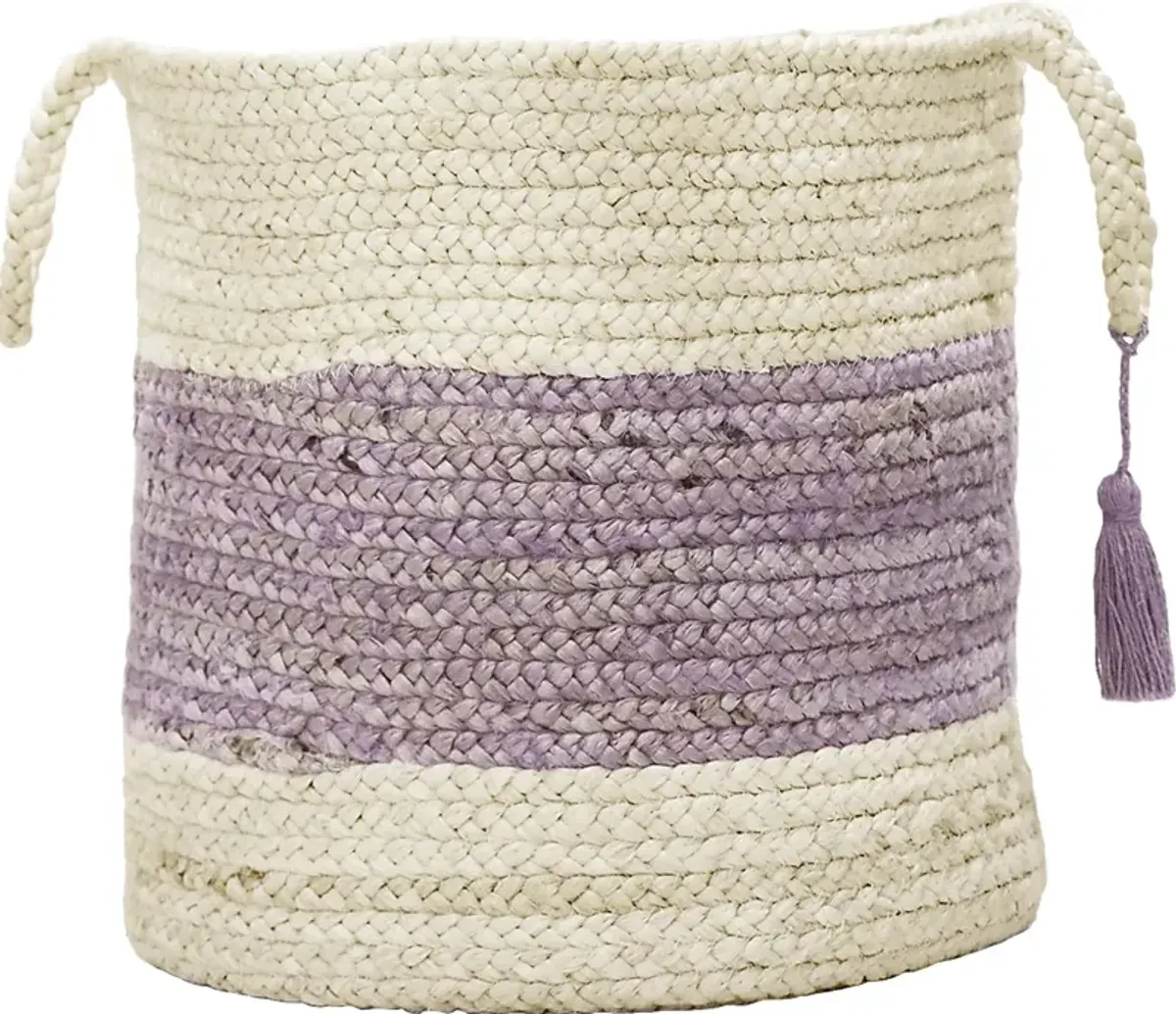 Grebella White/Lilac 17 in. Basket