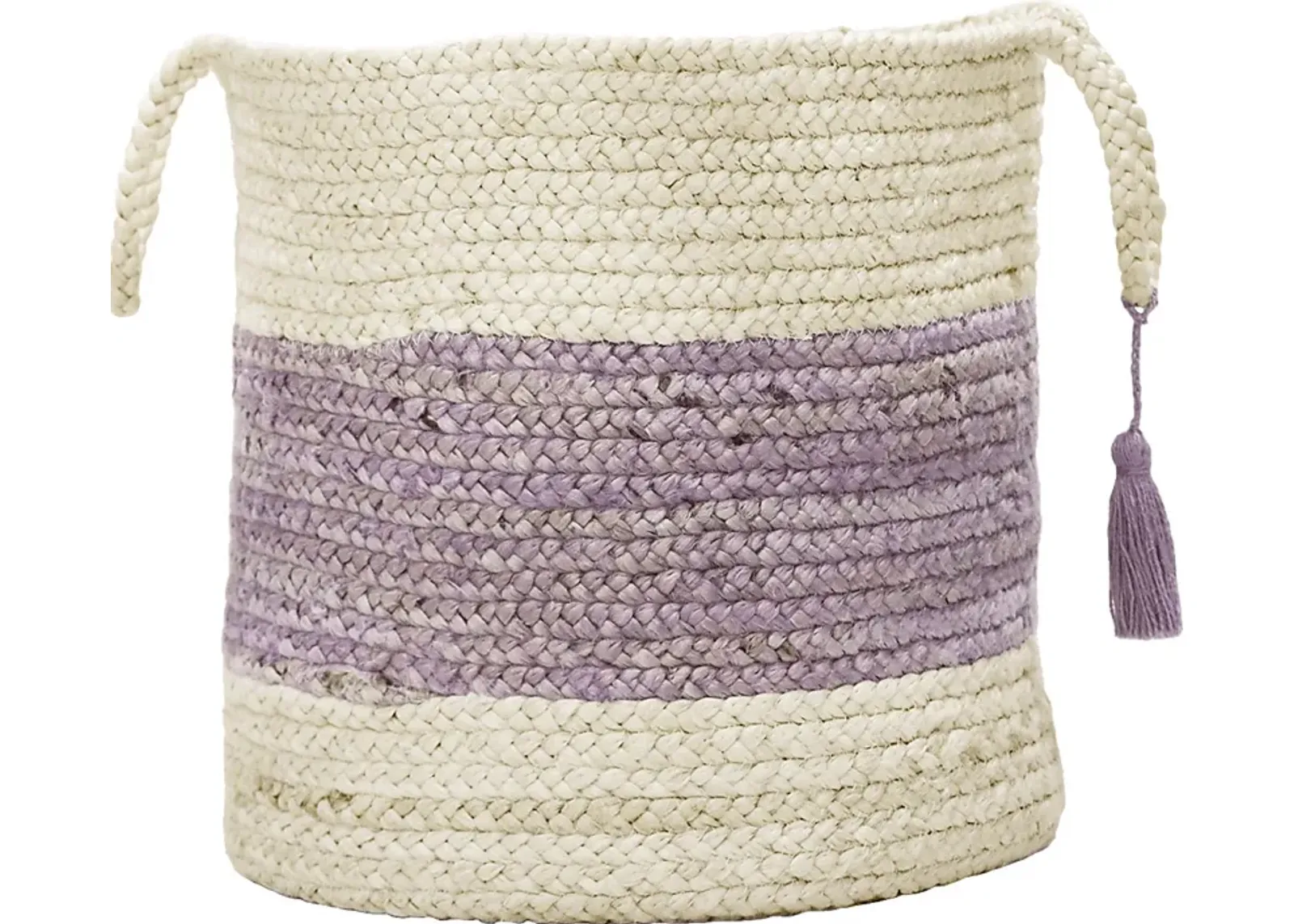 Grebella White/Lilac 19 in. Basket