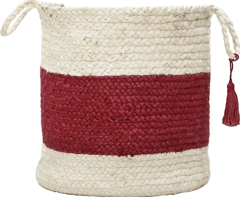 Grebella White/Red 17 in. Basket