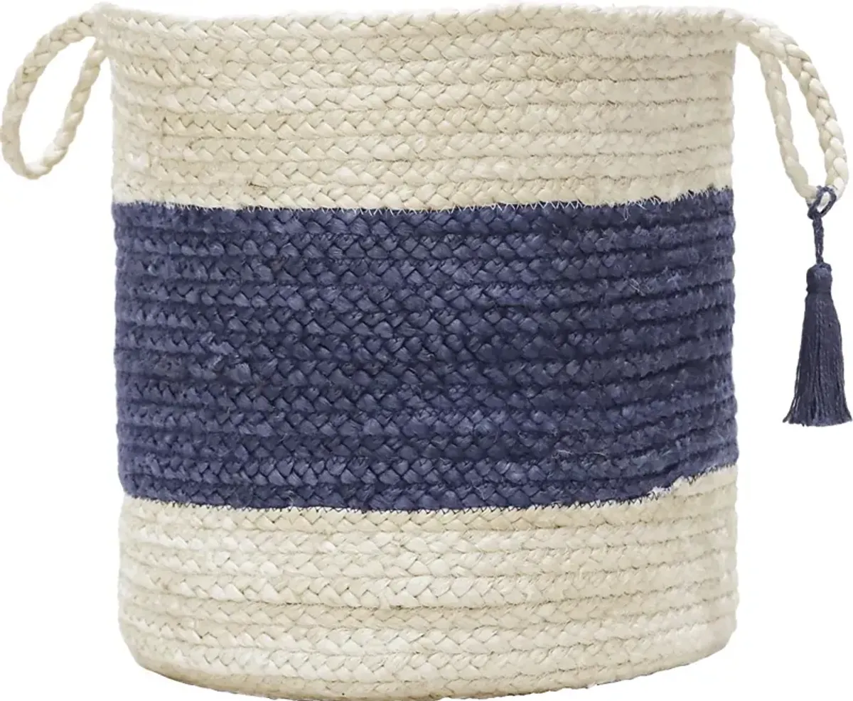 Grebella White/Blue 17 in. Basket