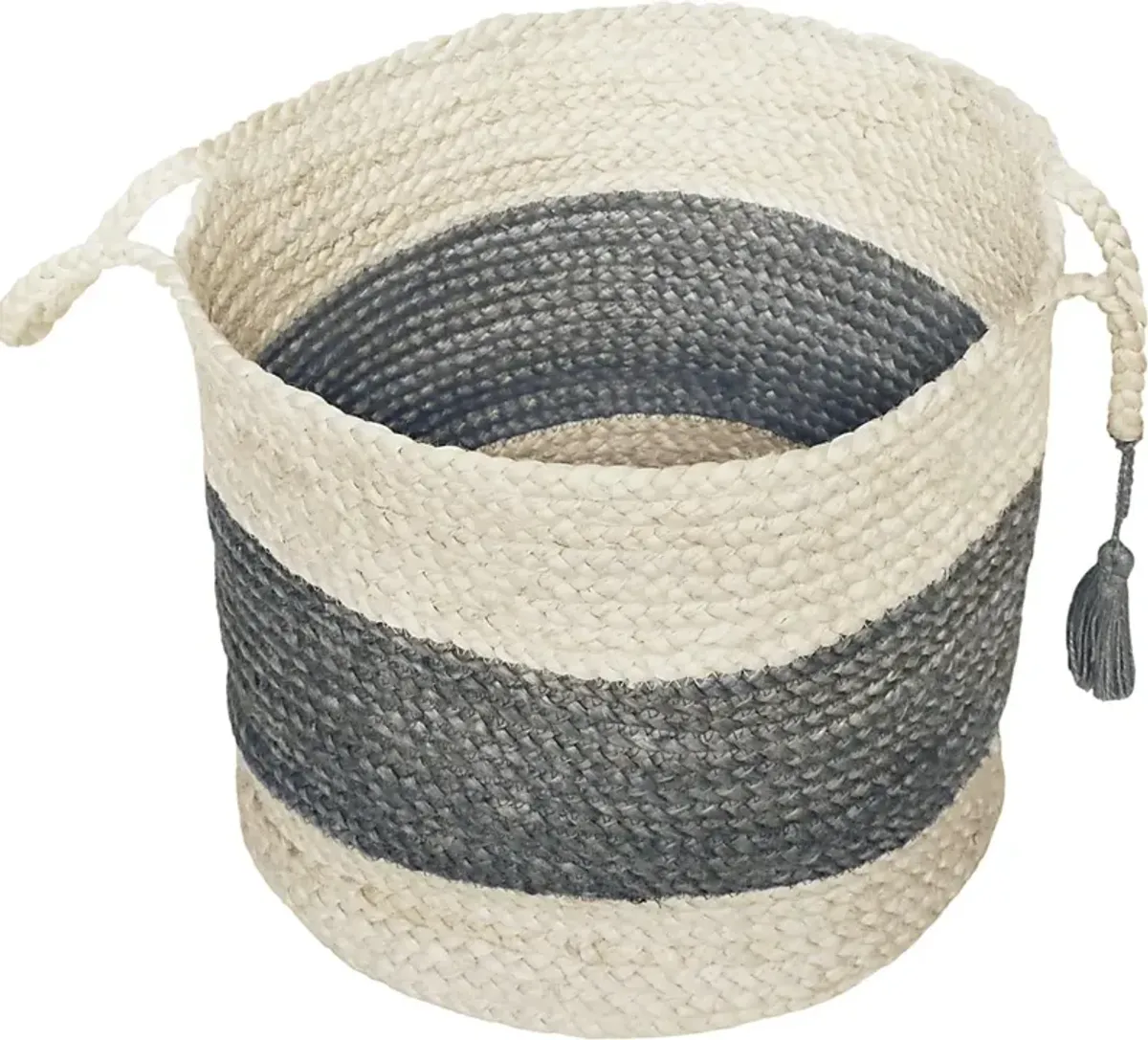 Grebella White/Gray 17 in. Basket