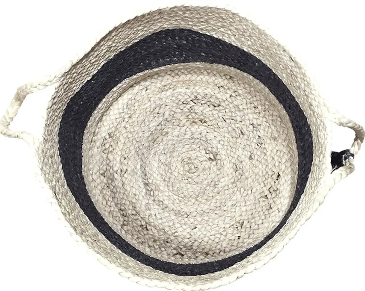 Grebella White/Gray 17 in. Basket