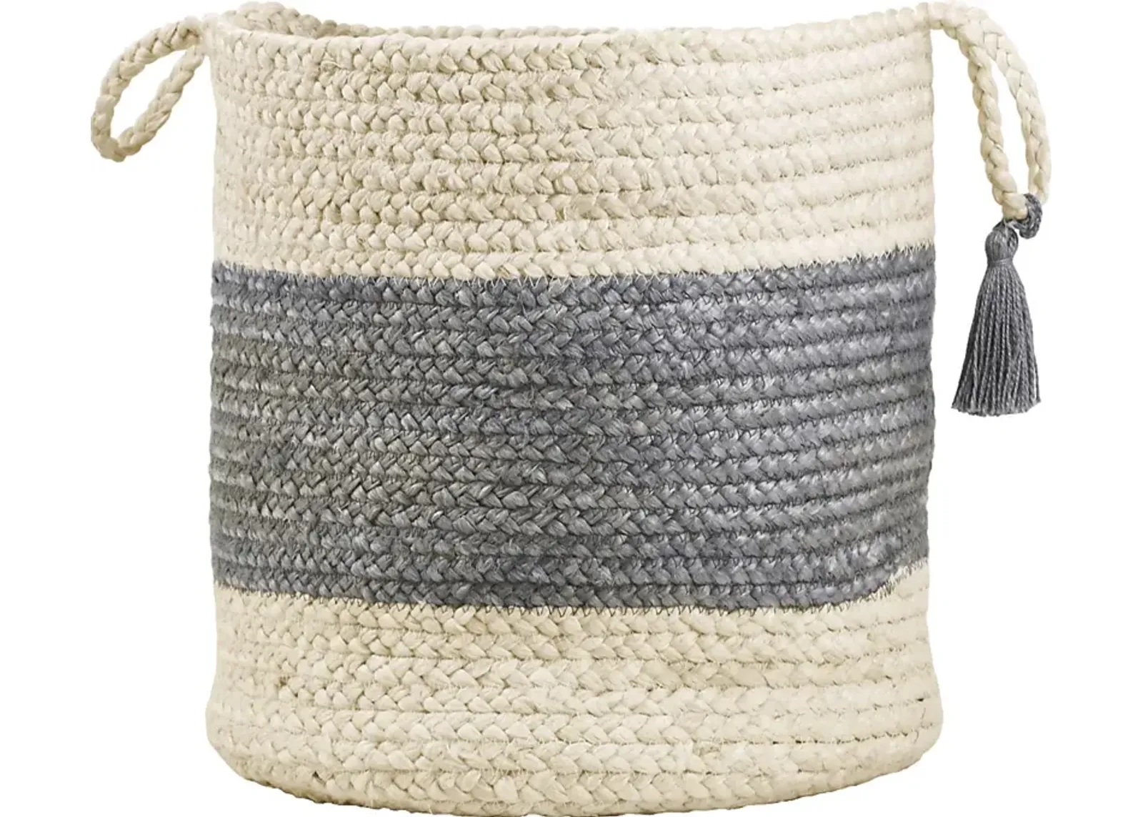 Grebella White/Gray 17 in. Basket