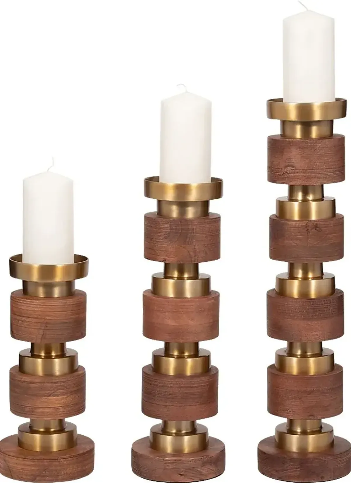 Maiier Brown Candle Holder, Set of 3