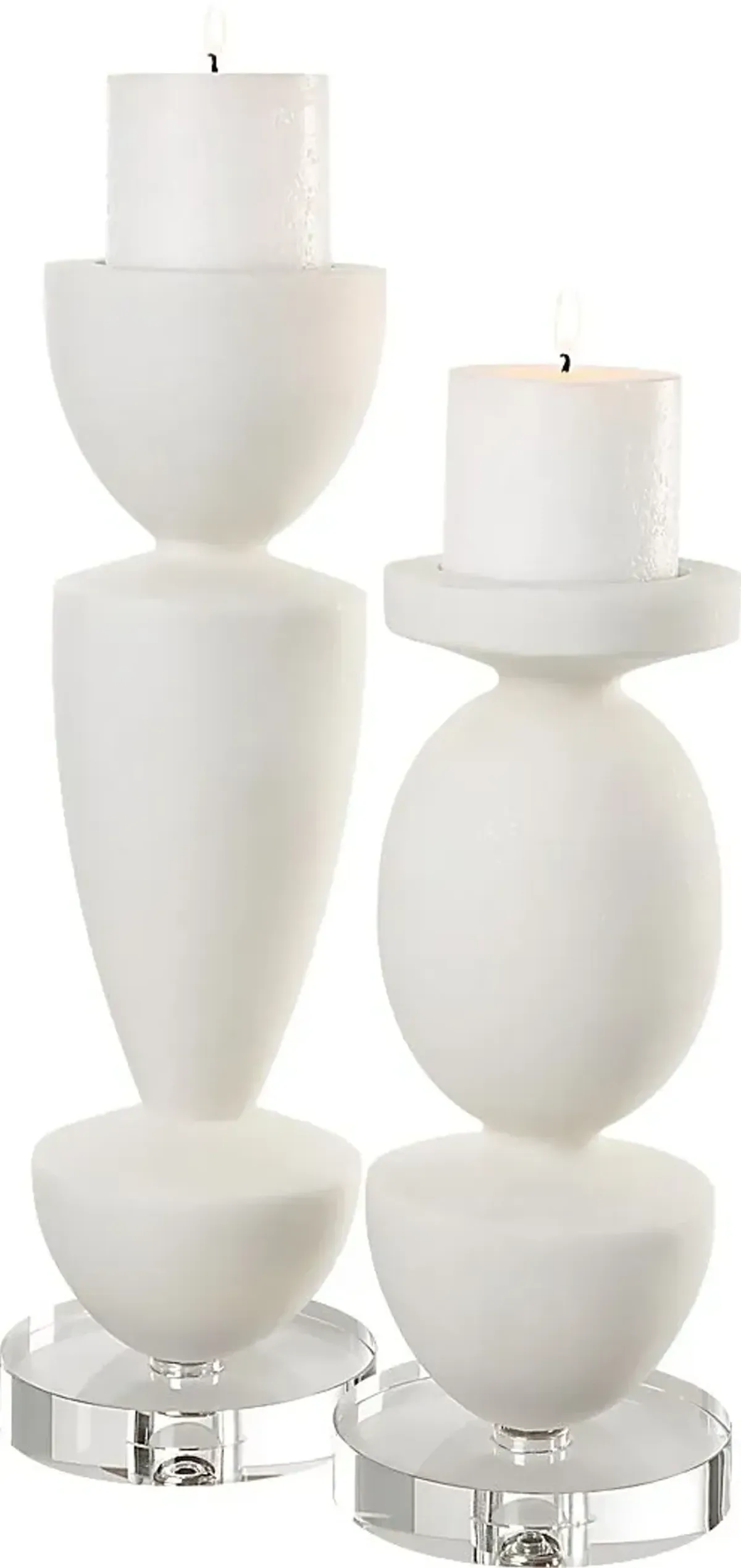 Toland White Candle Holder, Set of 2
