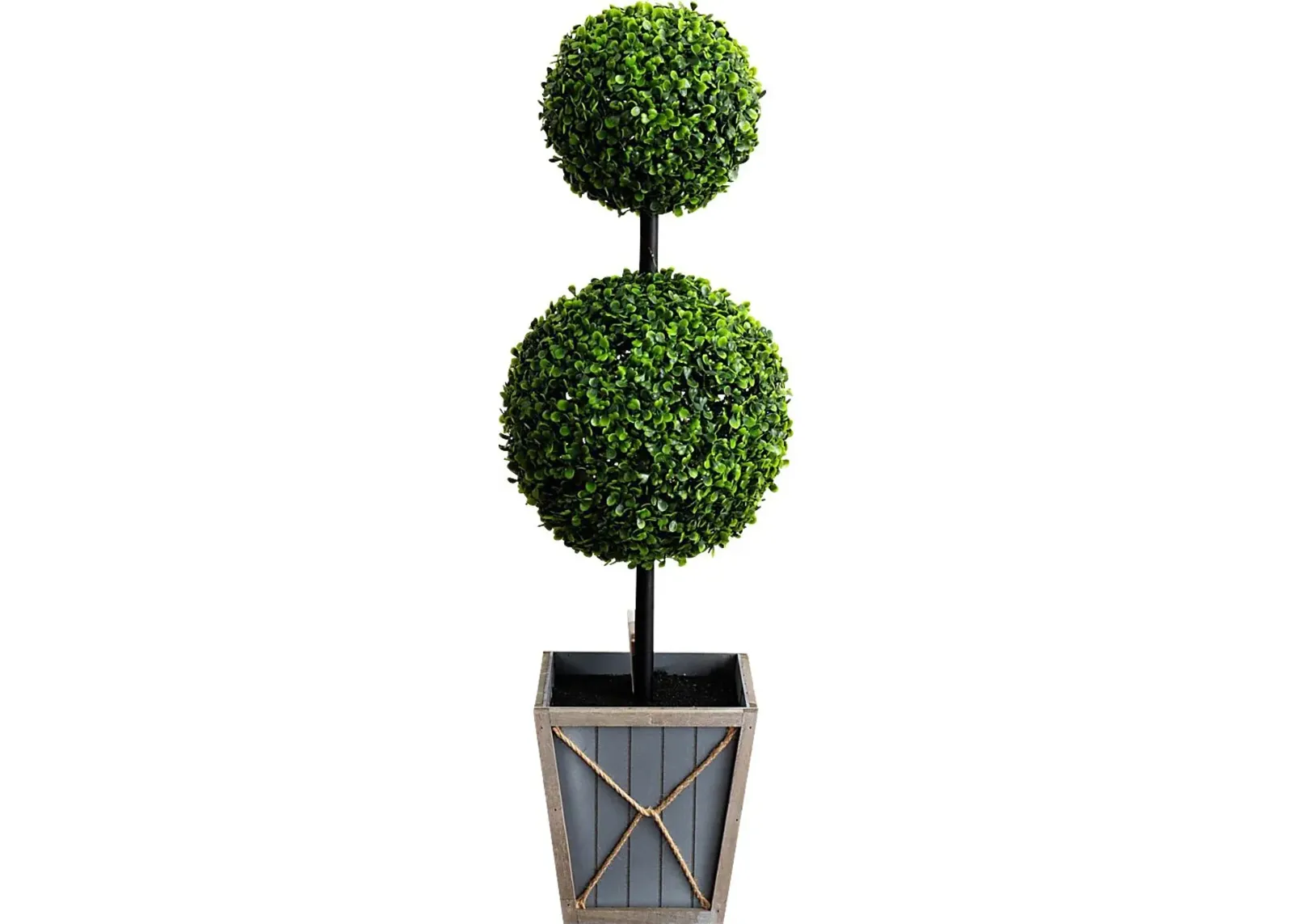 Appleberry II Green Artificial Double Ball Boxwood Topiary