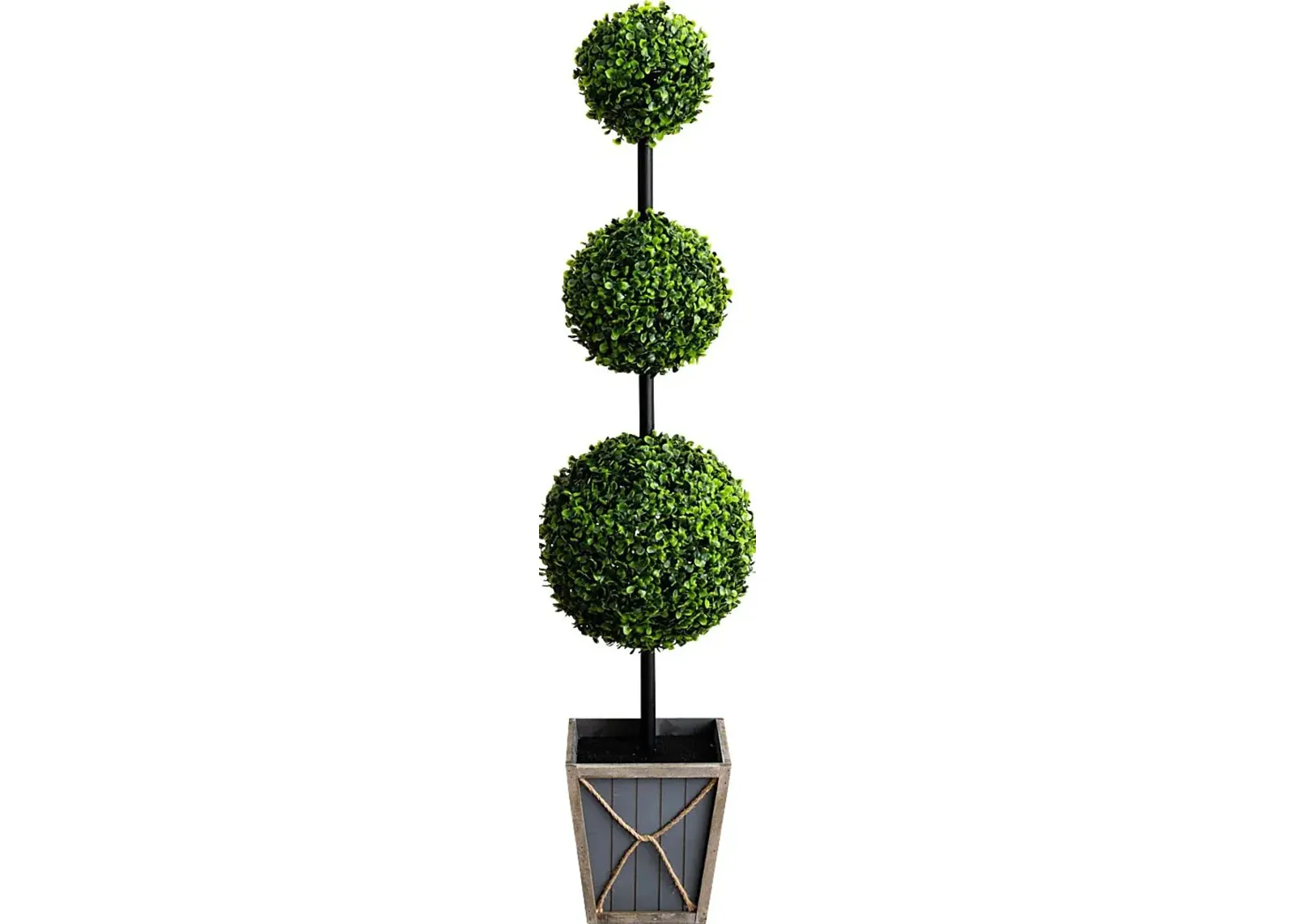 Appleberry III Green Artificial Triple Ball Boxwood Topiary