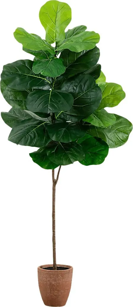 Barrasett II Green Artificial Fig Tree