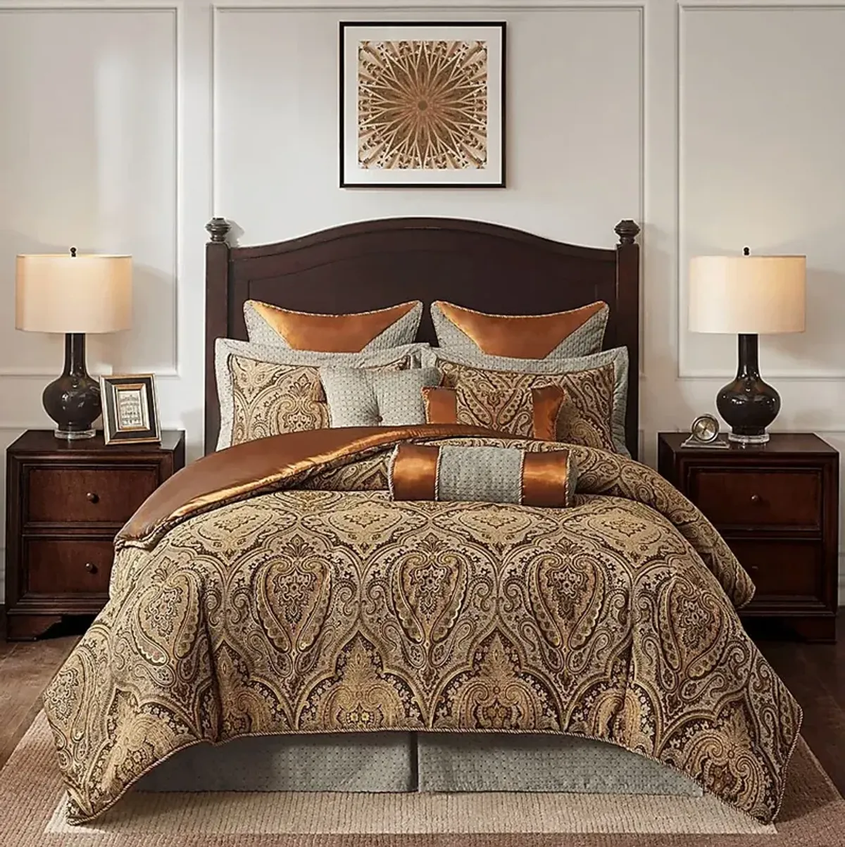 Danom Brown 9pc Queen Comforter Set