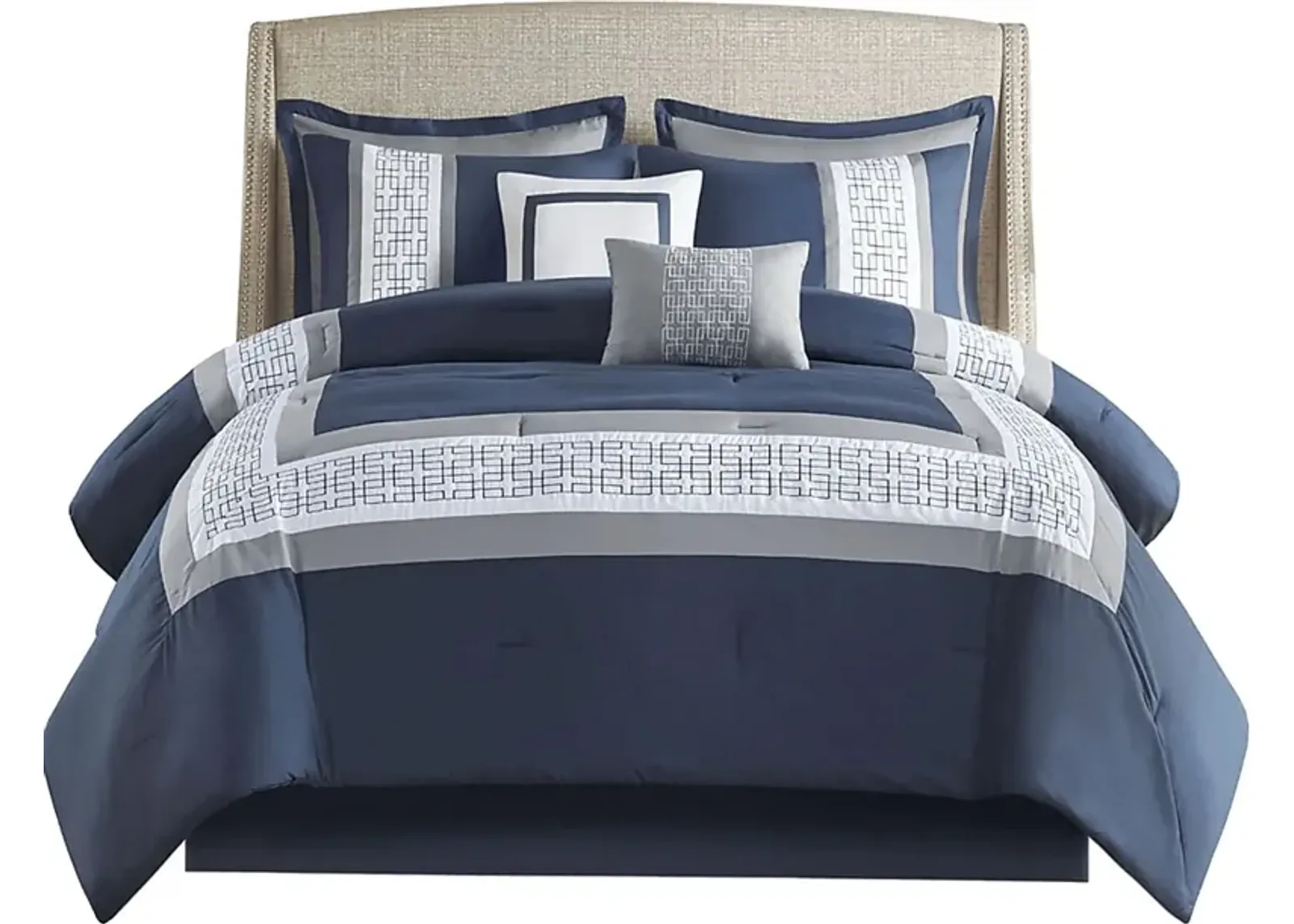 Marwin Blue 8pc King Comforter Set