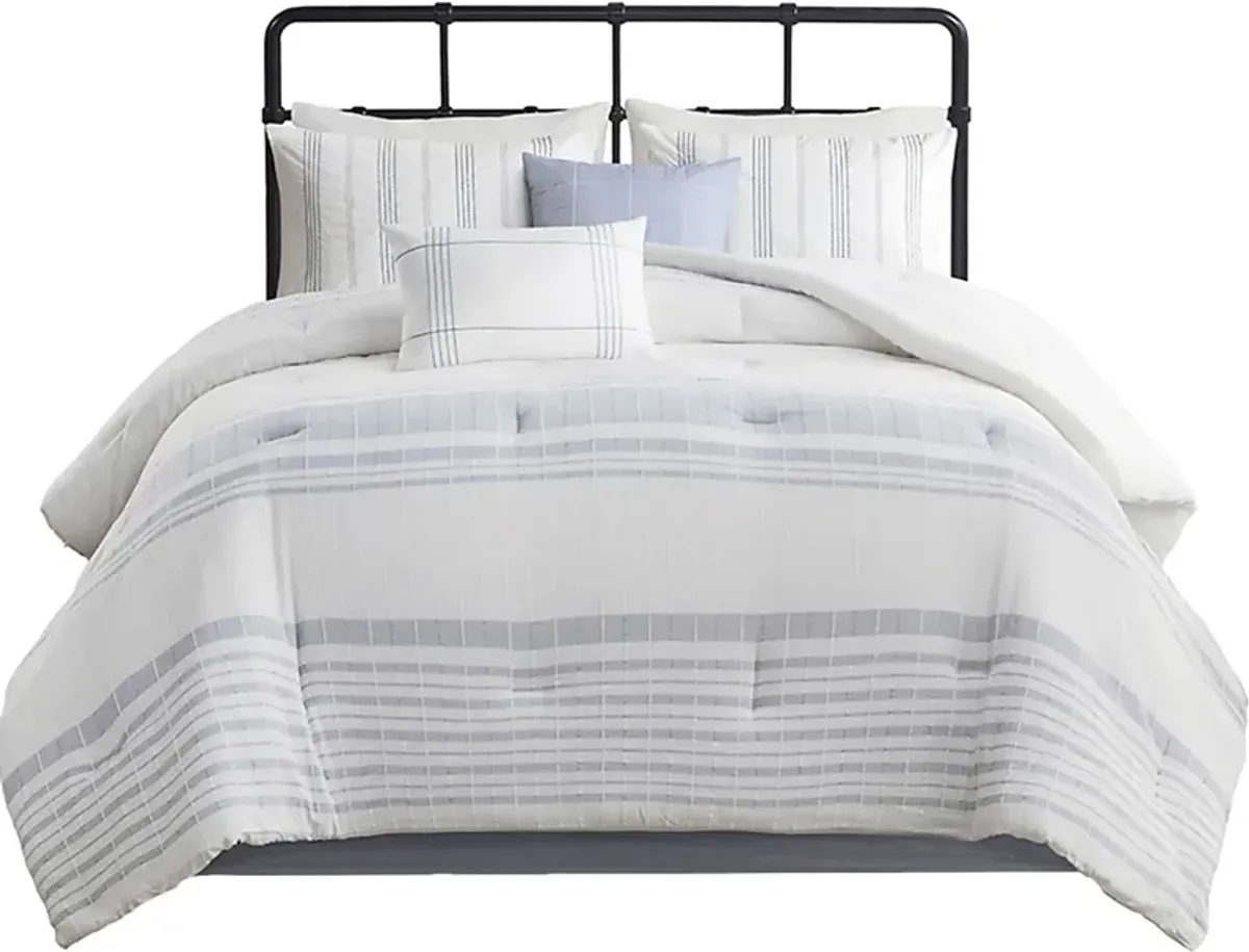 Saevi Blue 6 pc Queen Comforter Set