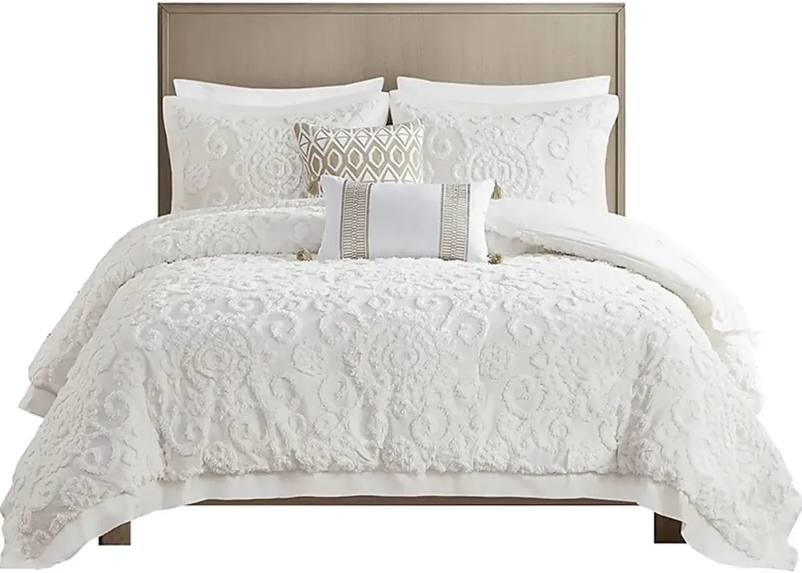 Alaegha Ivory 3 pc Full/Queen Comforter Set