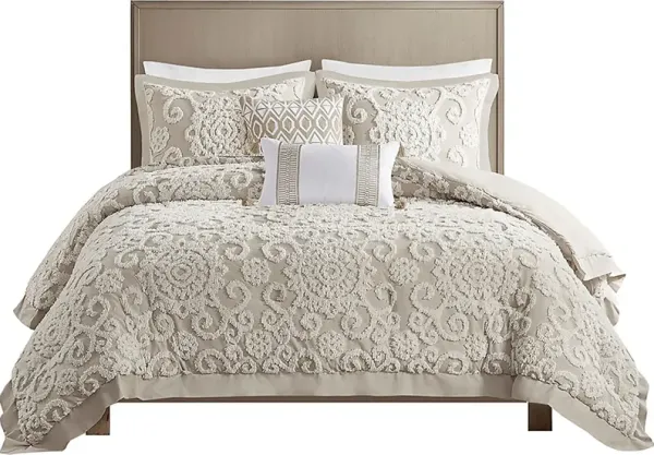 Alaegha Beige 3 pc Full/Queen Comforter Set