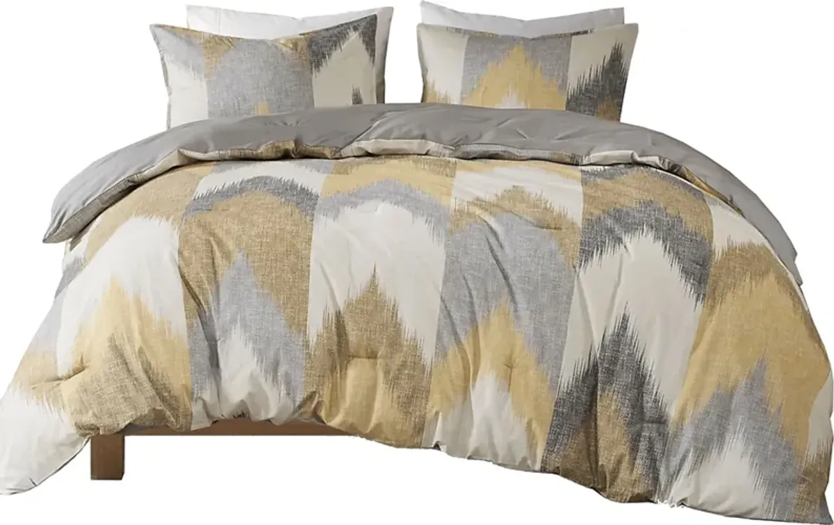 Saraia Yellow 3 pc Full/ Queen Comforter Set