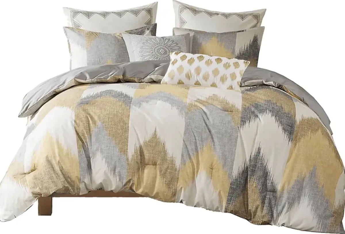 Saraia Yellow 3 pc King/ Cal Comforter Set