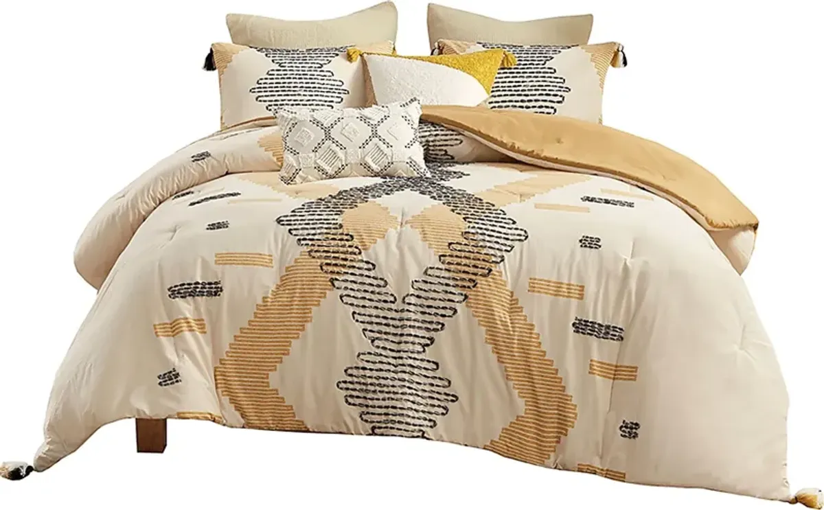 Alextra Yellow 3 pc Full/Queen Comforter Set