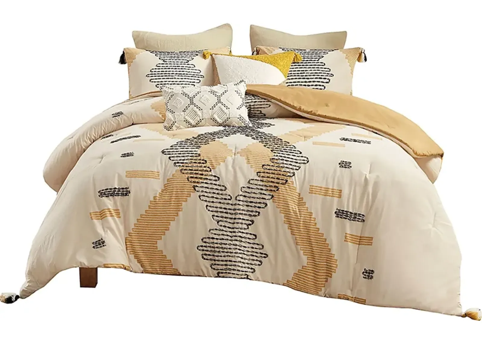 Alextra Yellow 3 pc King/Cal Comforter Set