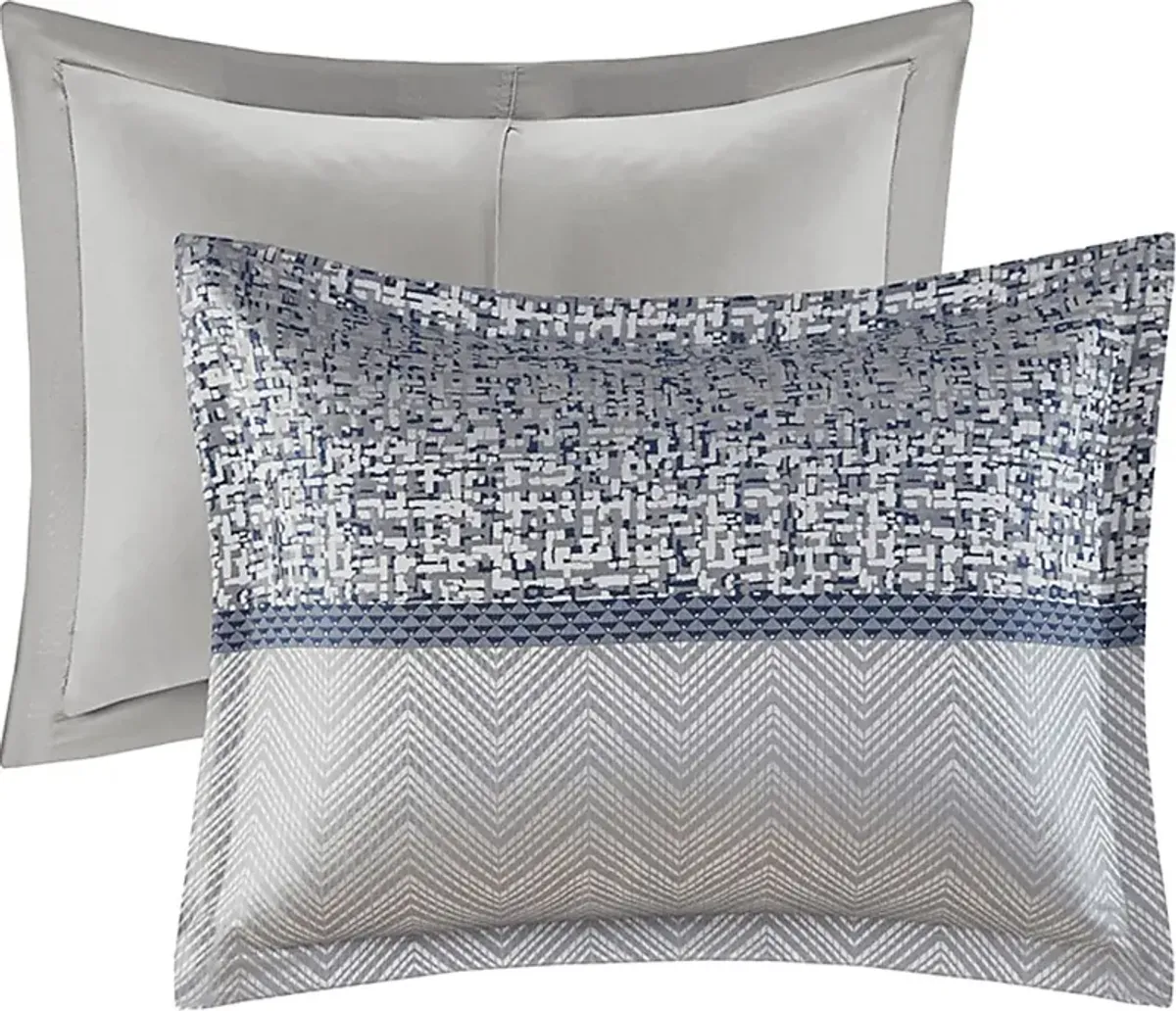 Zaiyah Blue 7 pc Cal King Comforter Set