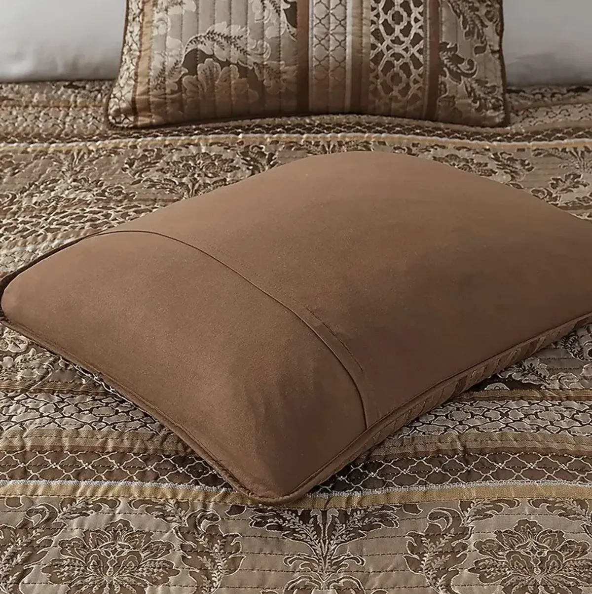 Zavis Brown 6 pc Full/ Queen Quilt Set