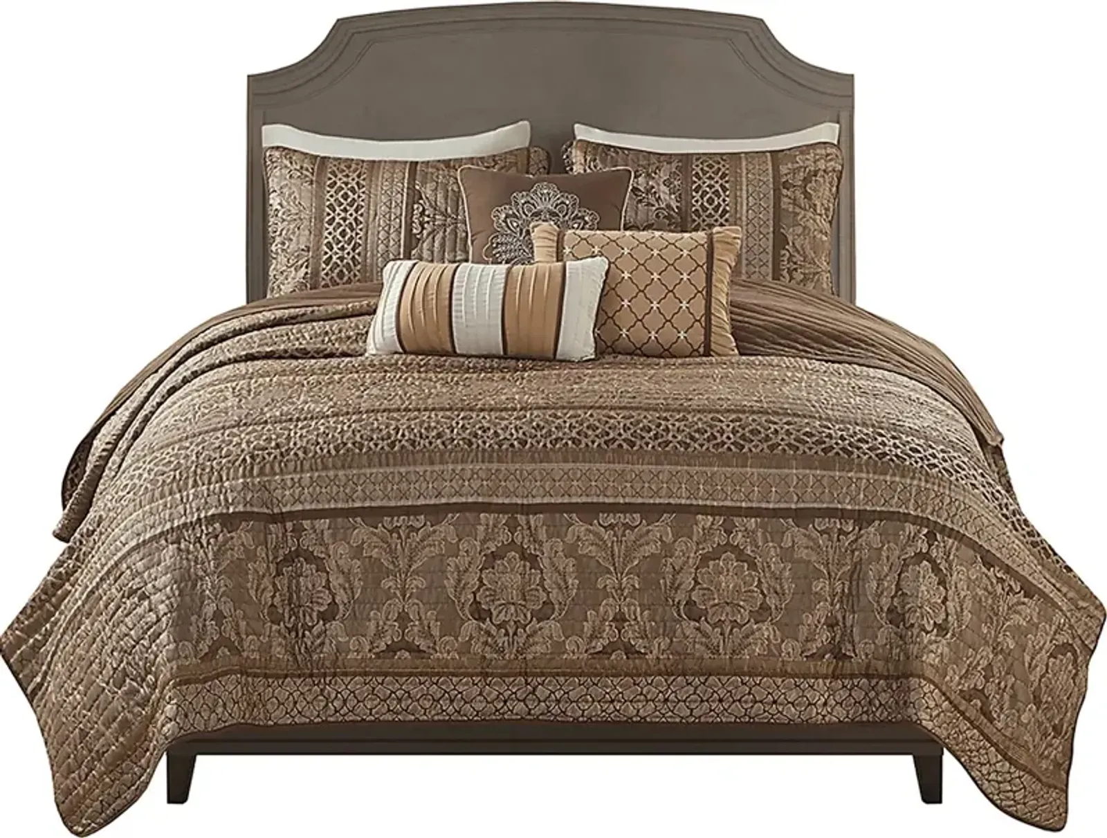 Zavis Brown 6 pc King/Cal King Quilt Set