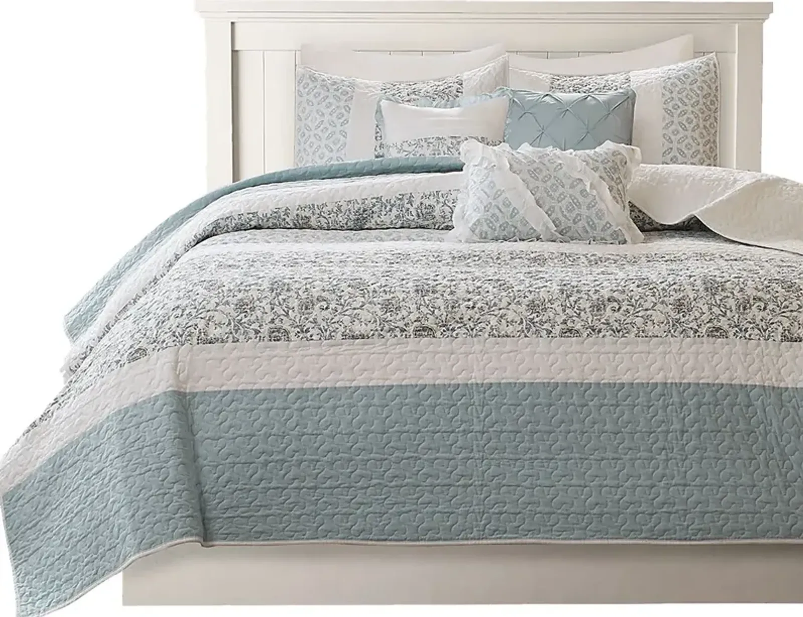 Brayln Blue 6 pc Full/Queen Quilt Set