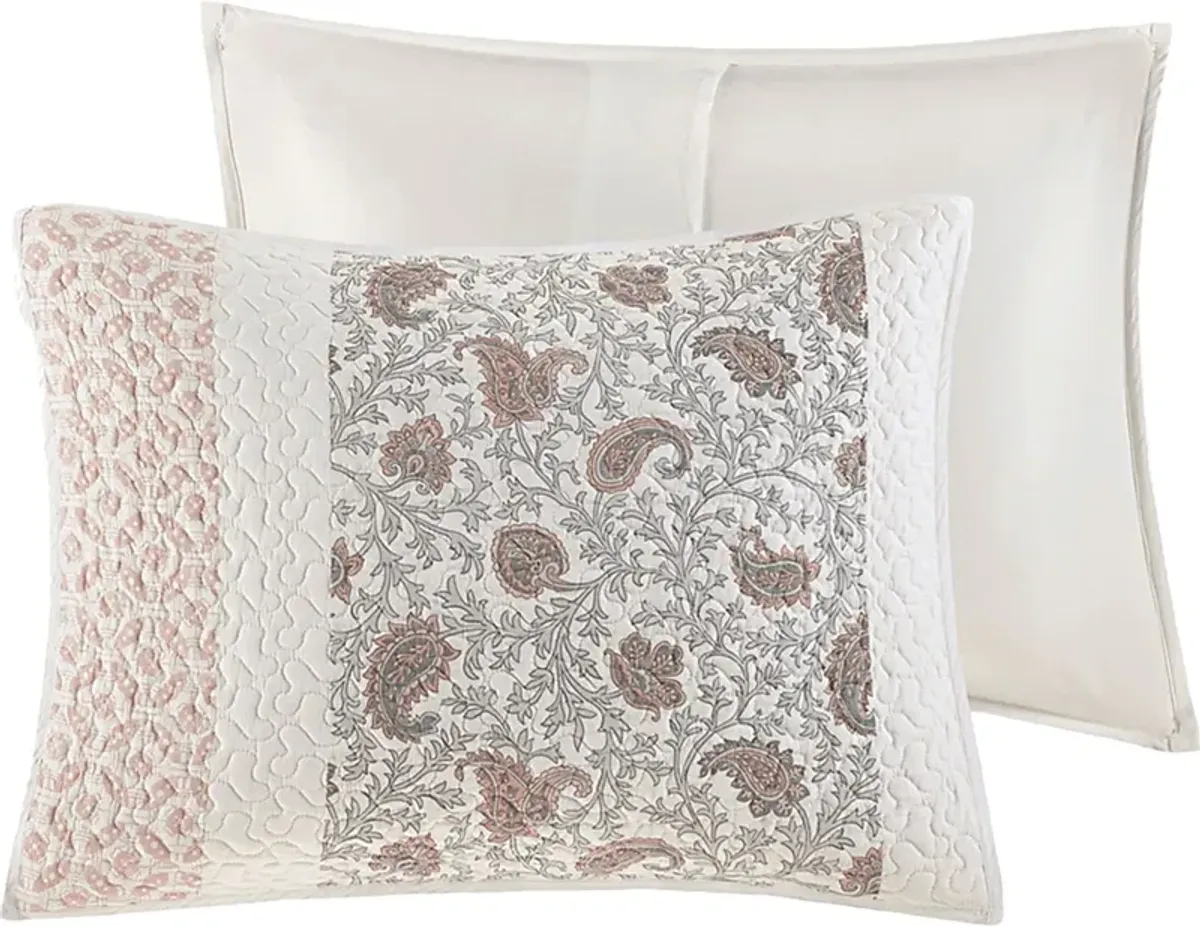 Pabl Blush 6 pc Full/Queen Quilt Set