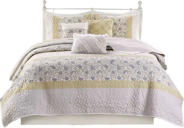 Pabl Yellow 6 pc King/Cal King Quilt Set