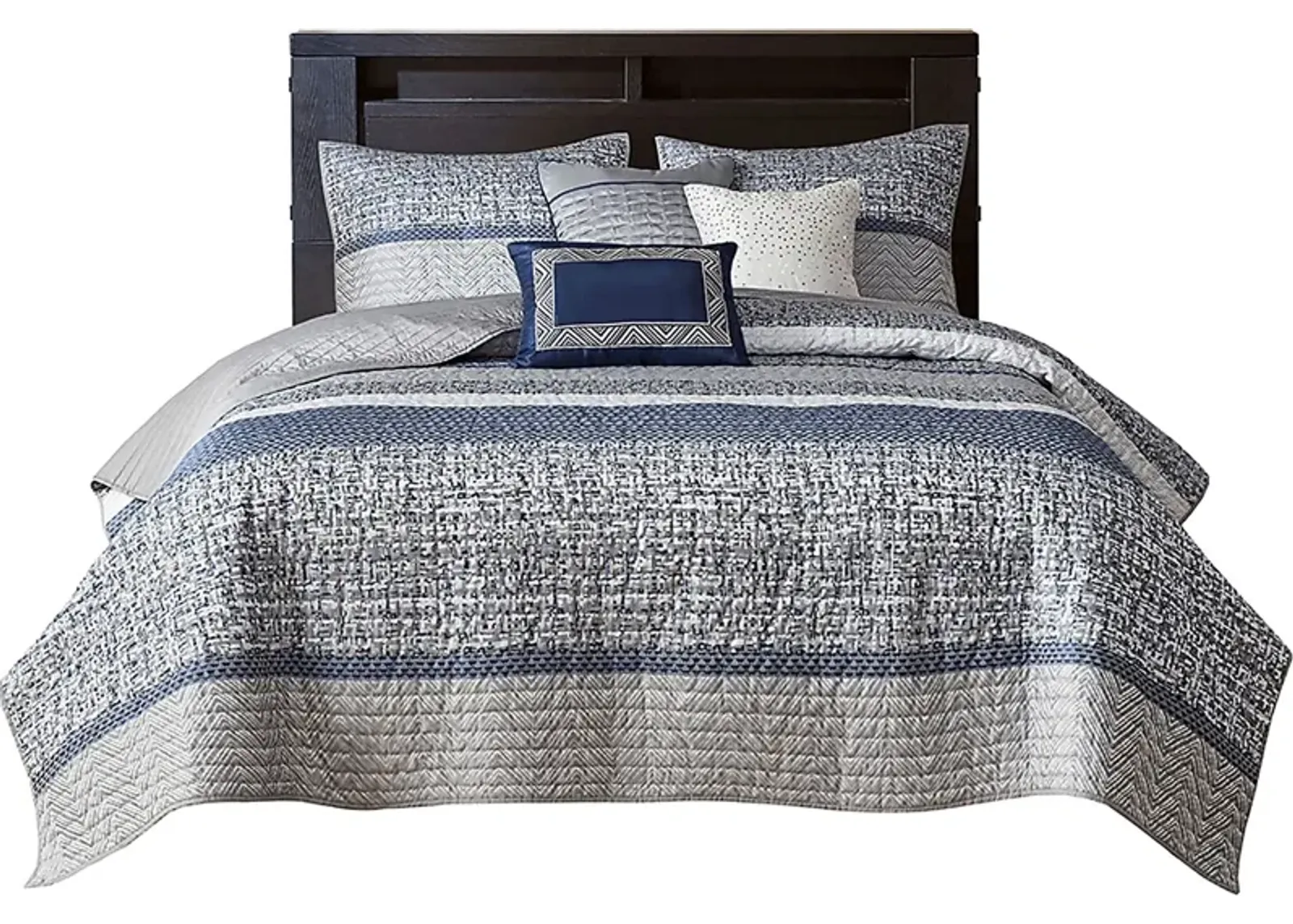 Charleagh Blue 6 pc King/Cal King Quilt Set