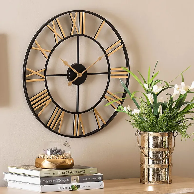 Bilher Black Wall Clock